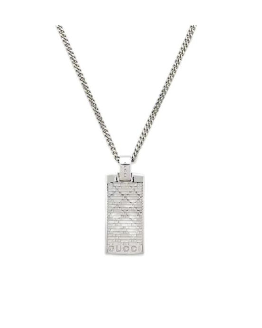 Gucci Metallic Diamante Pendant Necklace for men