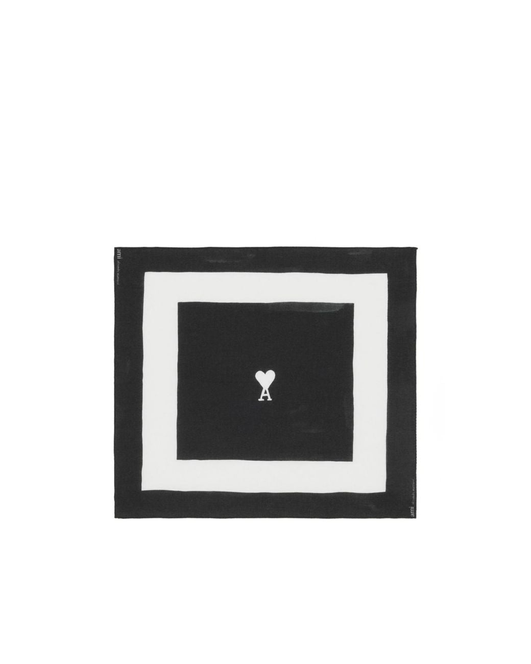 AMI Black Ami De Coeur Printed Scarf for men