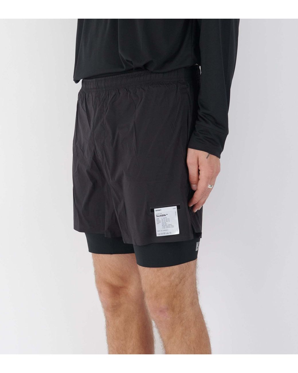 Satisfy Black Drawstring Waist Shorts for men