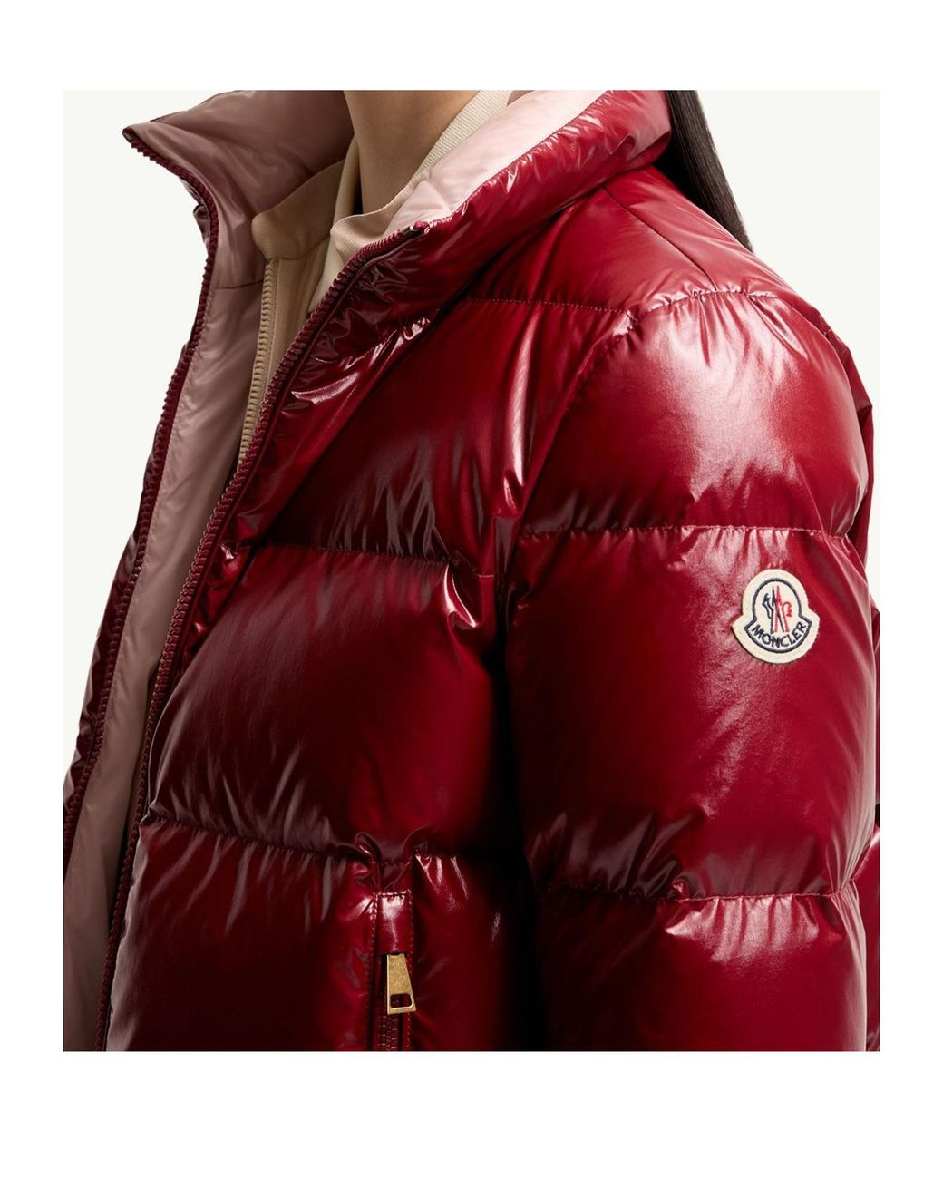 Moncler Red Niveole Short Down Jacket