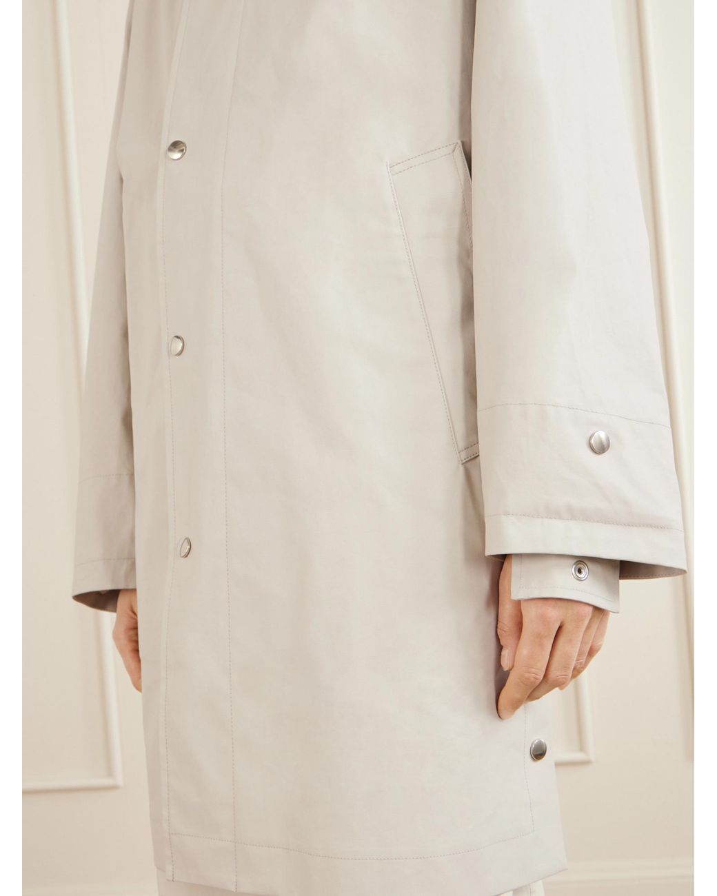 Lemaire White Coated Cotton-Canvas Coat