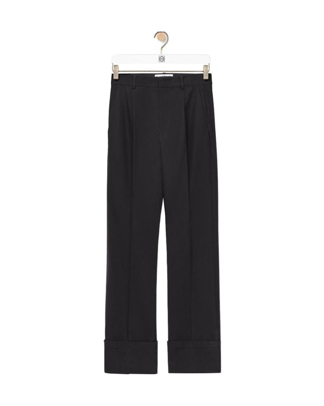 Loewe Black Fisherman Turn-Up Trousers for men