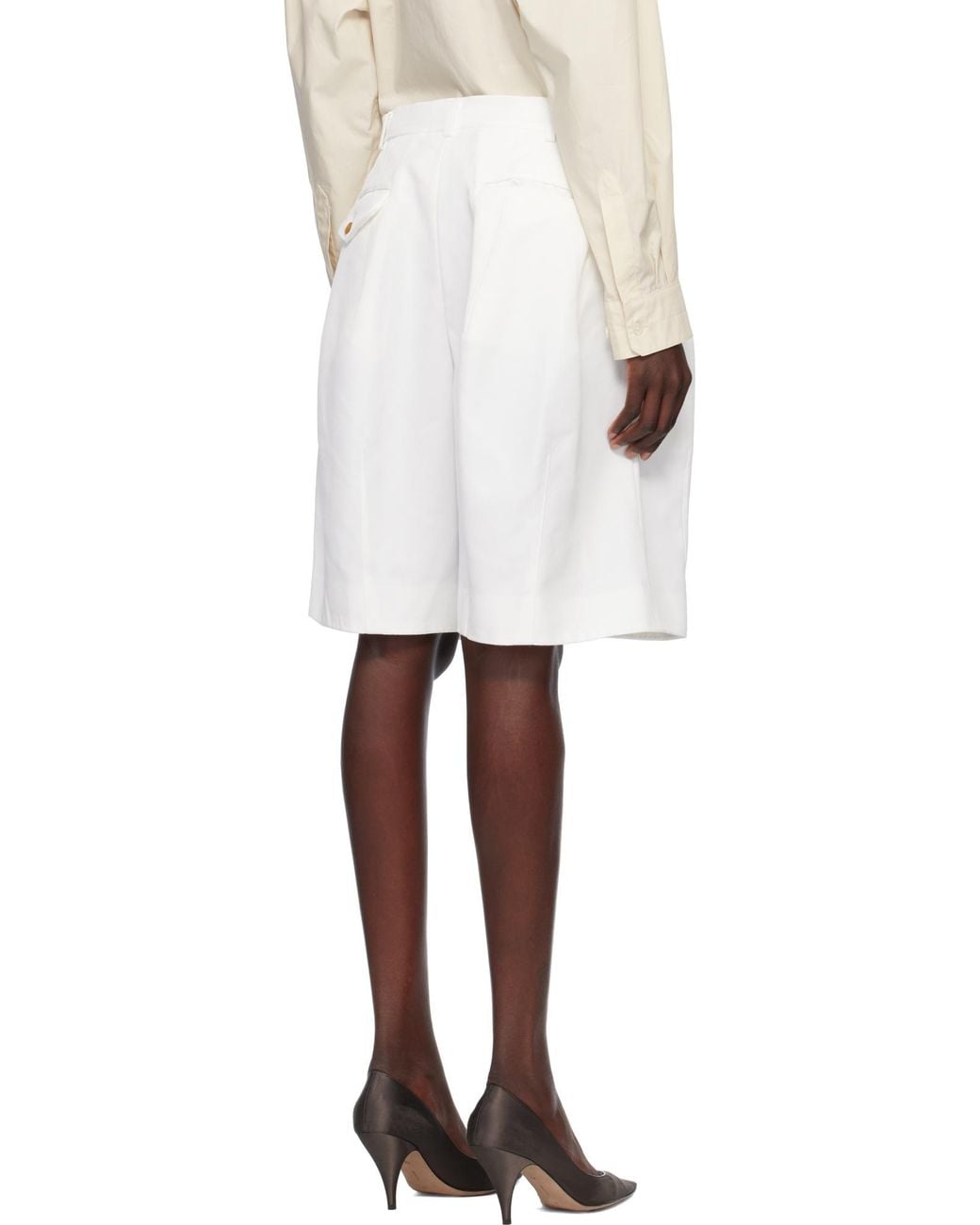 Comme des Garçons White Belt Loop Shorts