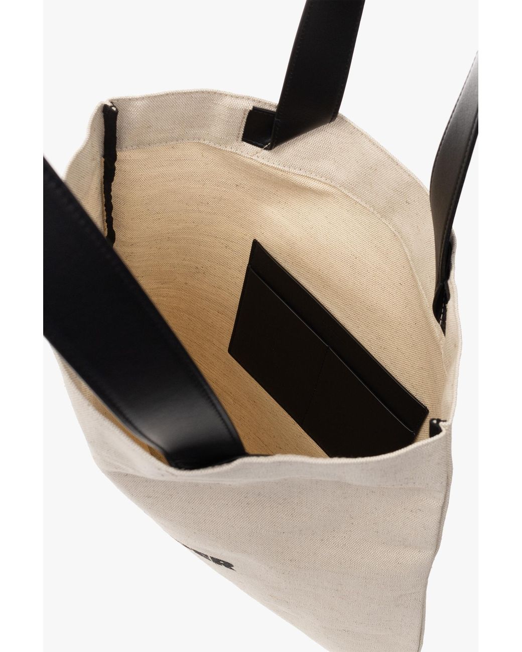 Jil Sander Natural Logo Printed Large Tote Bag for men