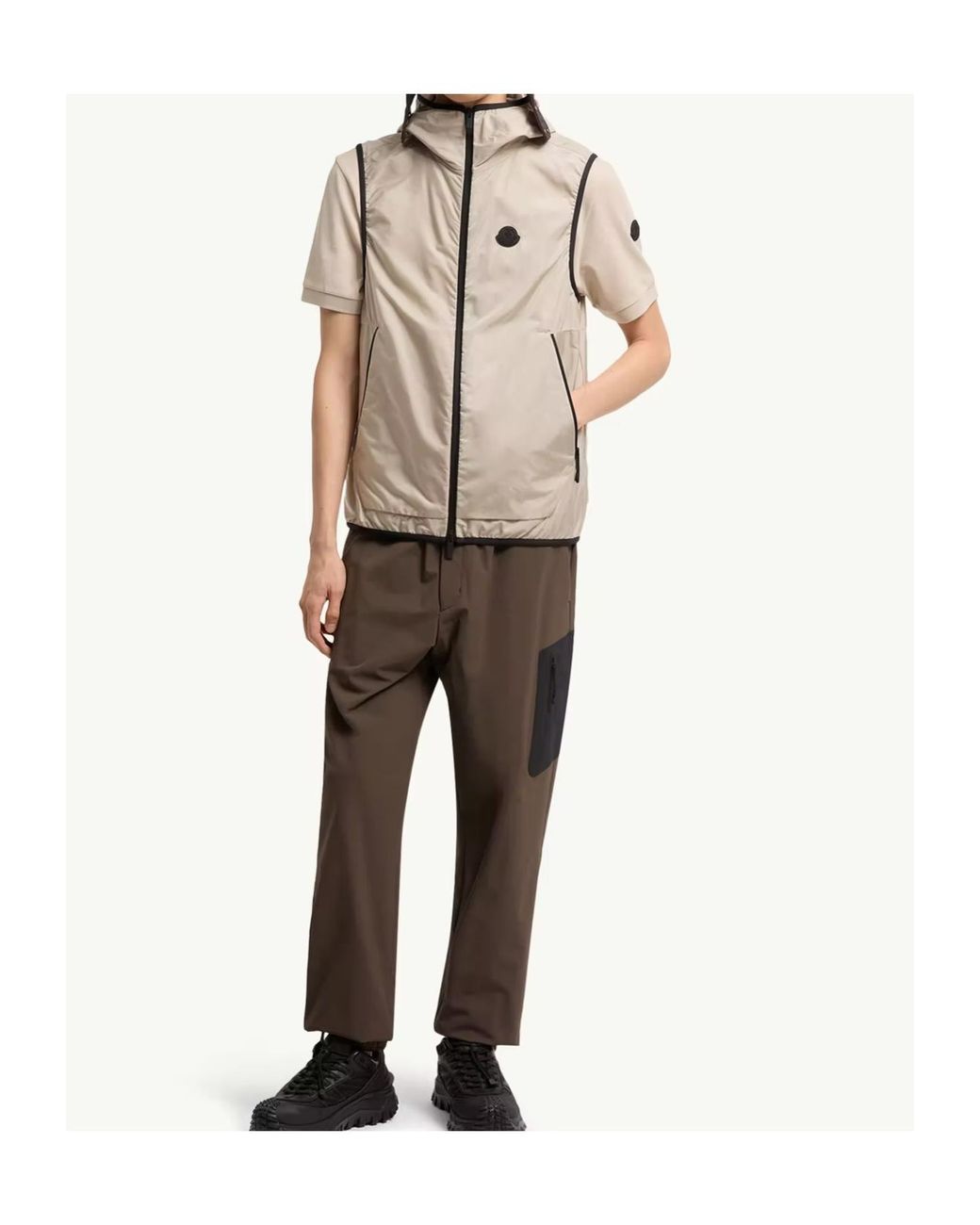 Moncler Natural Moretan Hooded Vest for men