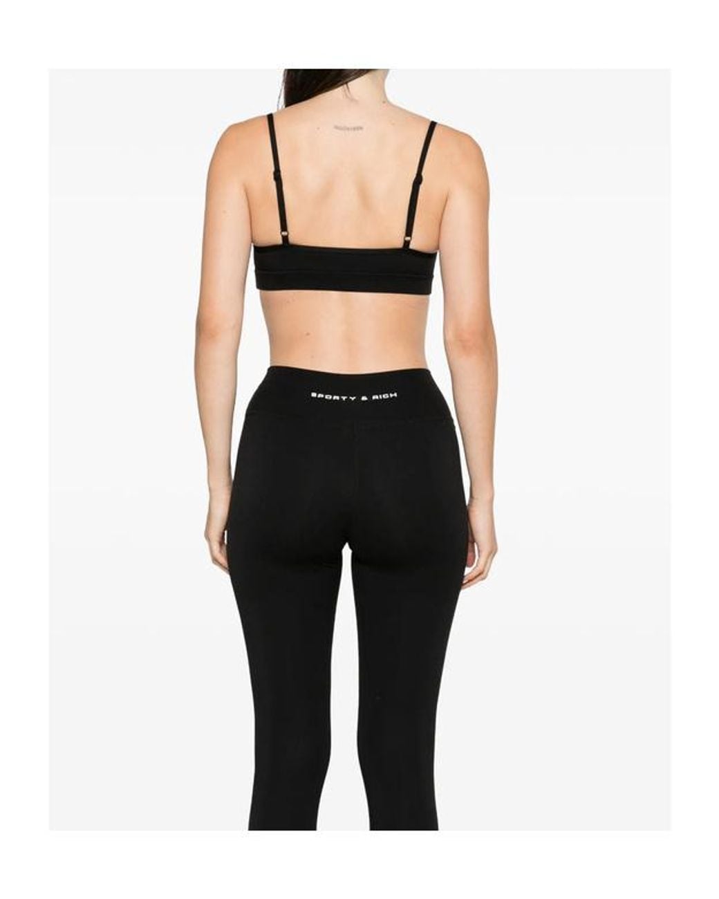 Sporty & Rich Black Thin-Strapped Bra