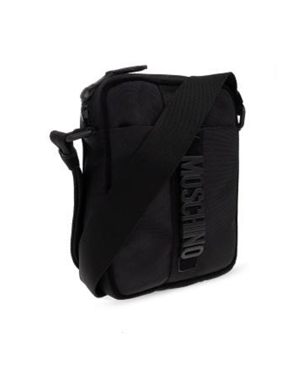 Moschino Black Logo Lettering Shoulder Bag for men