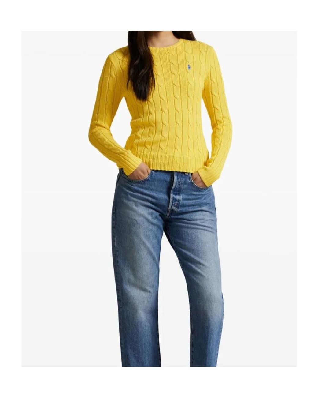 Polo Ralph Lauren Yellow Pony Embroidered Crewneck Jumper
