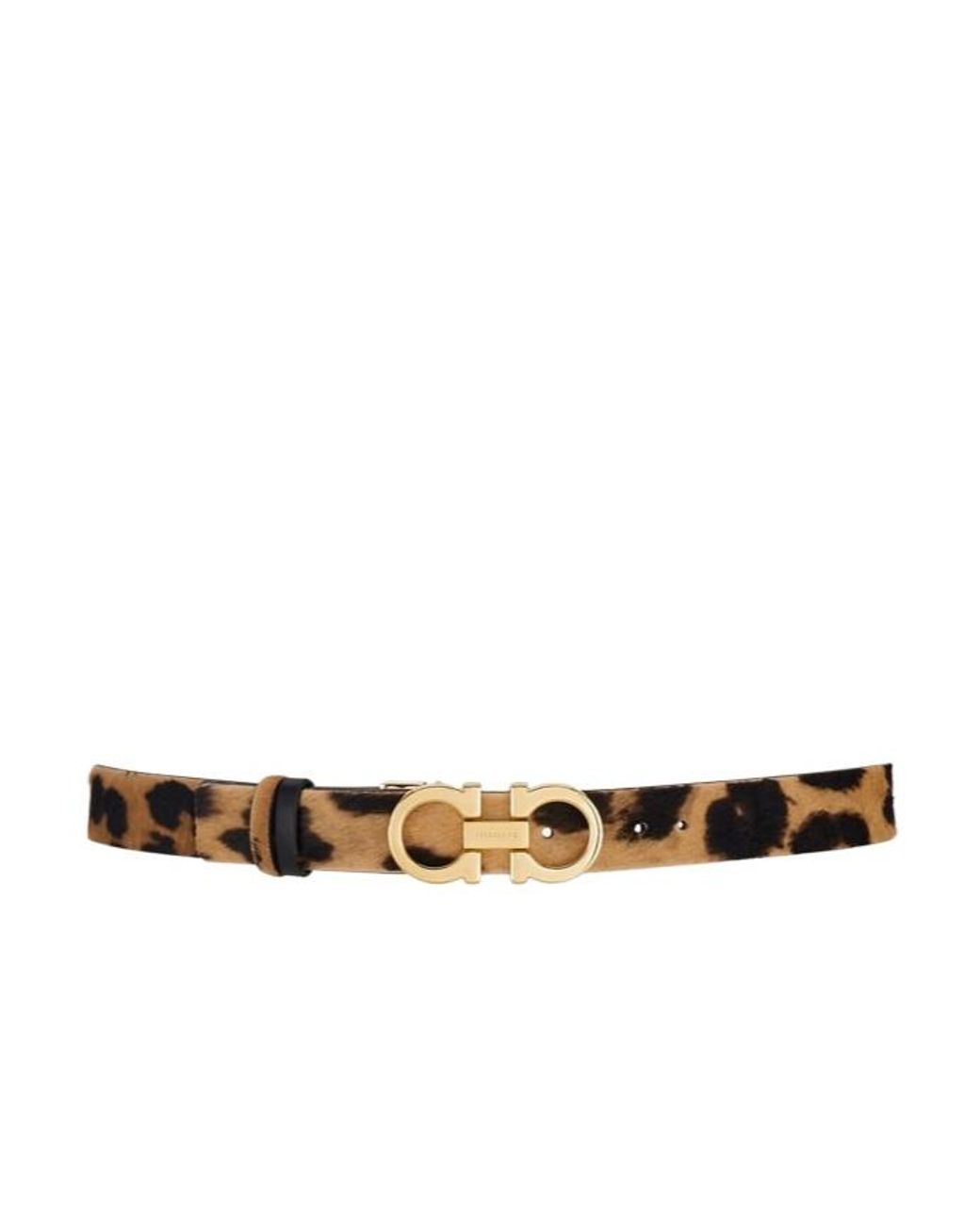 Ferragamo White Ferragamo Printed Adjustable Gancini Belt