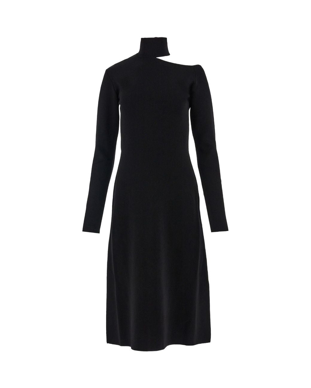 Ferragamo Black Ferragamo Cut-Out Detailed Midi Dress