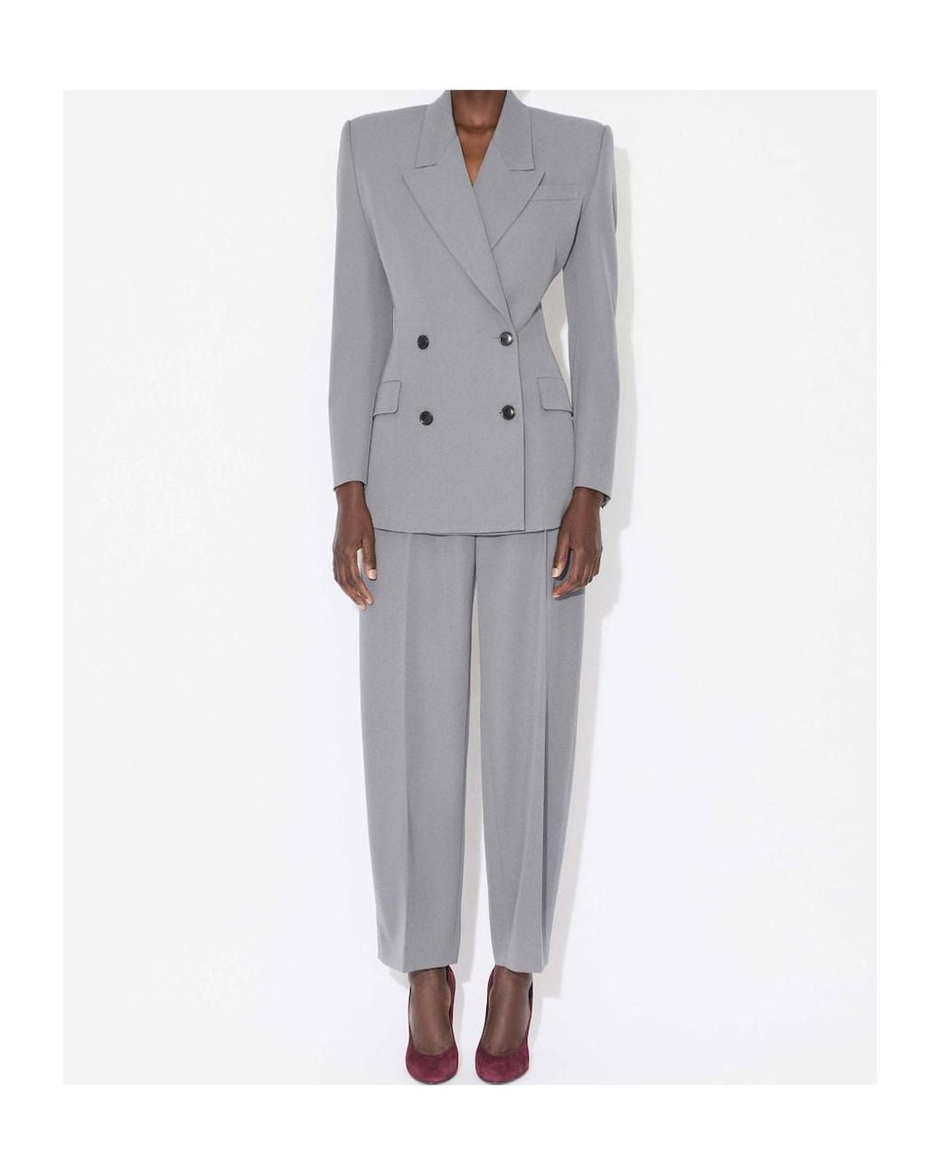 Alaïa Gray Alaïa Gabardine Tailored Jacket