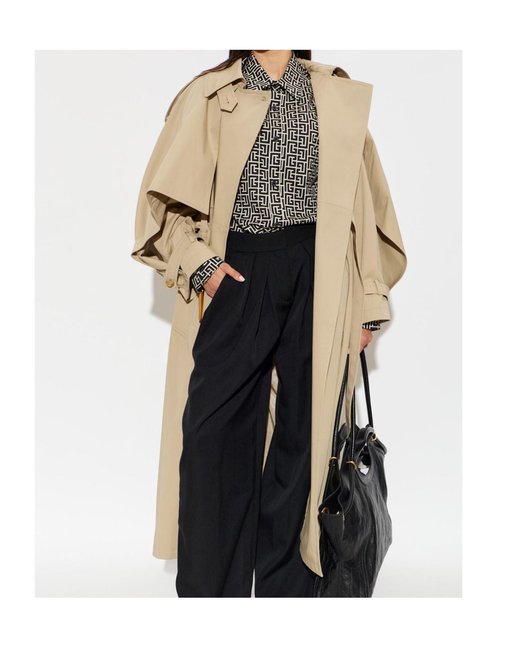 Balmain Natural Belted Trench Coat