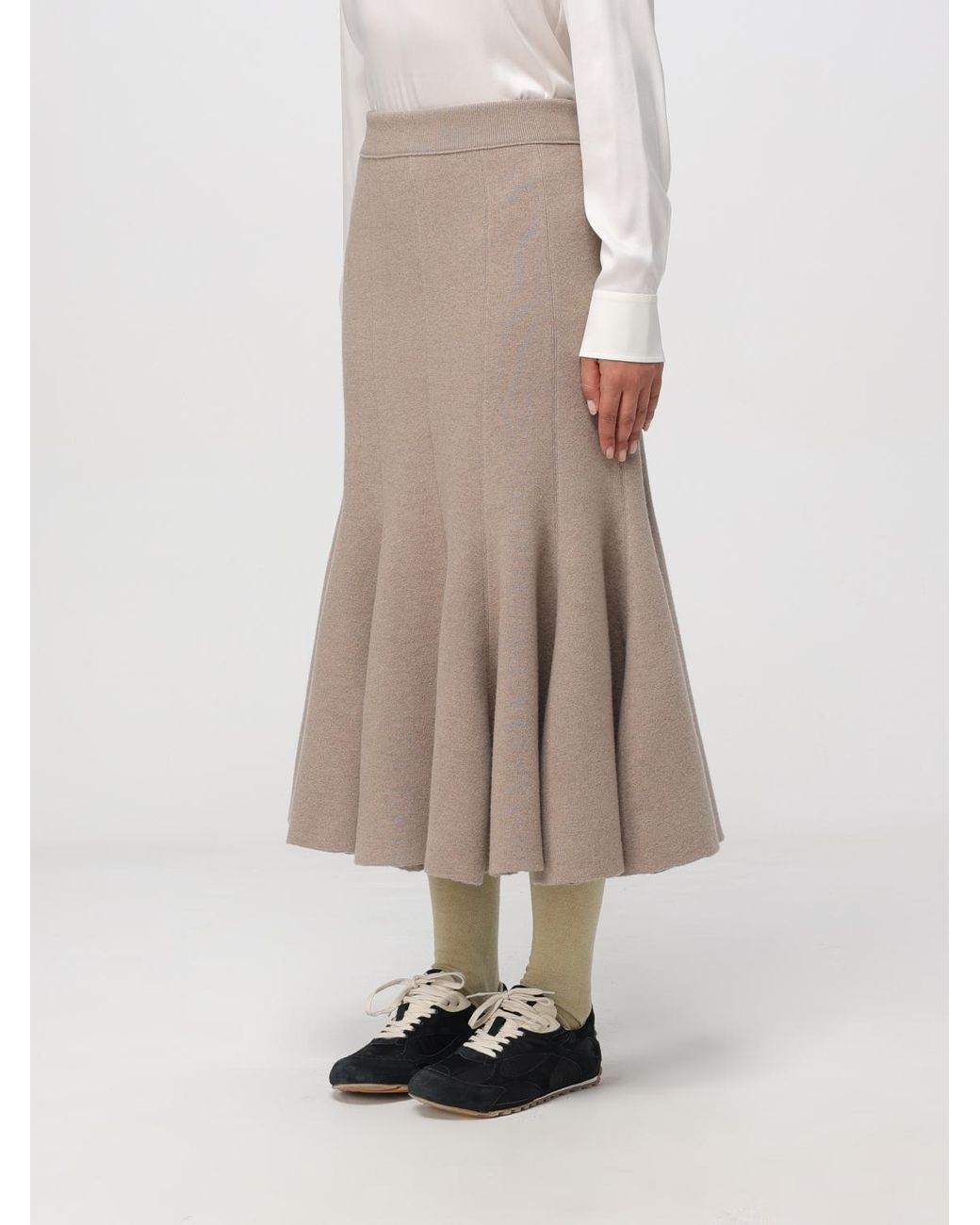 Bottega Veneta Brown Pleated Skirt