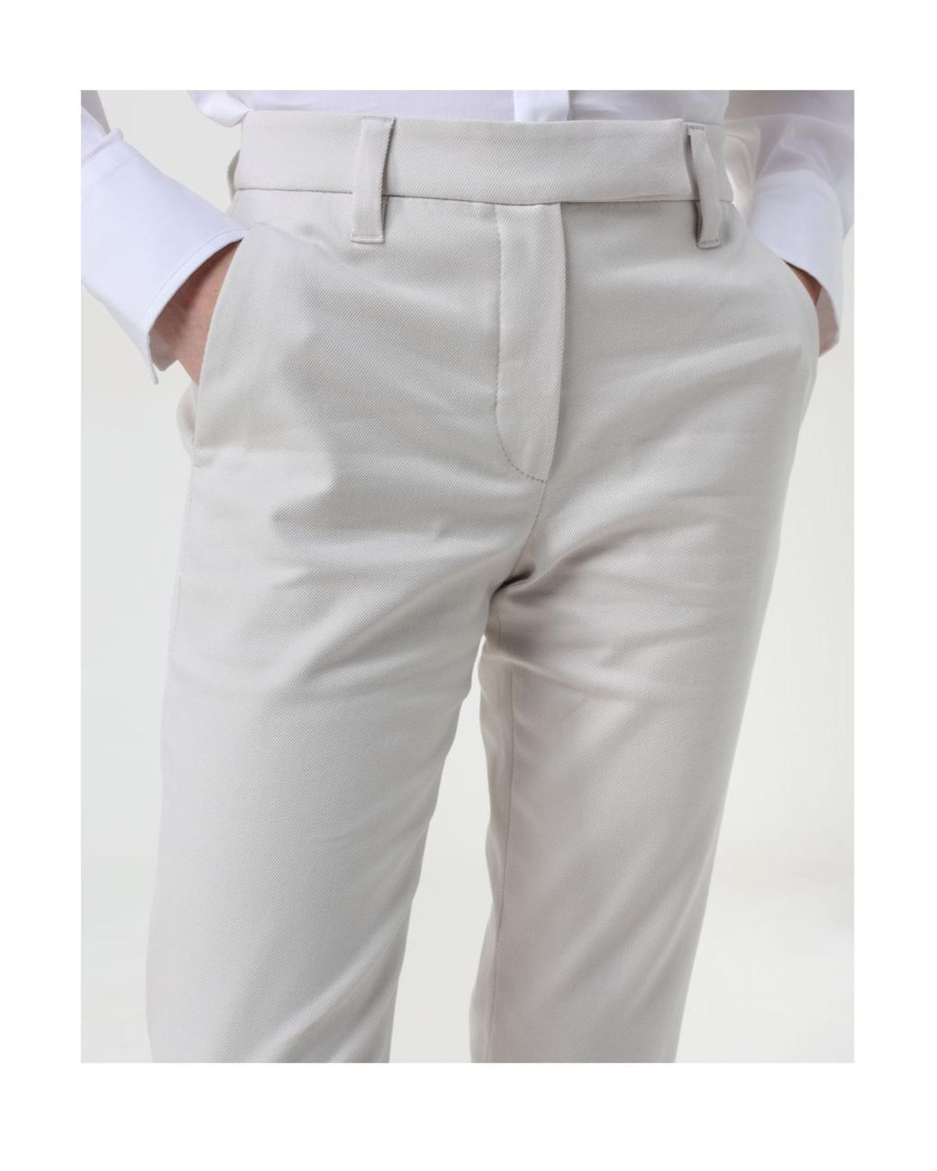 Brunello Cucinelli Gray Cigarette Trousers