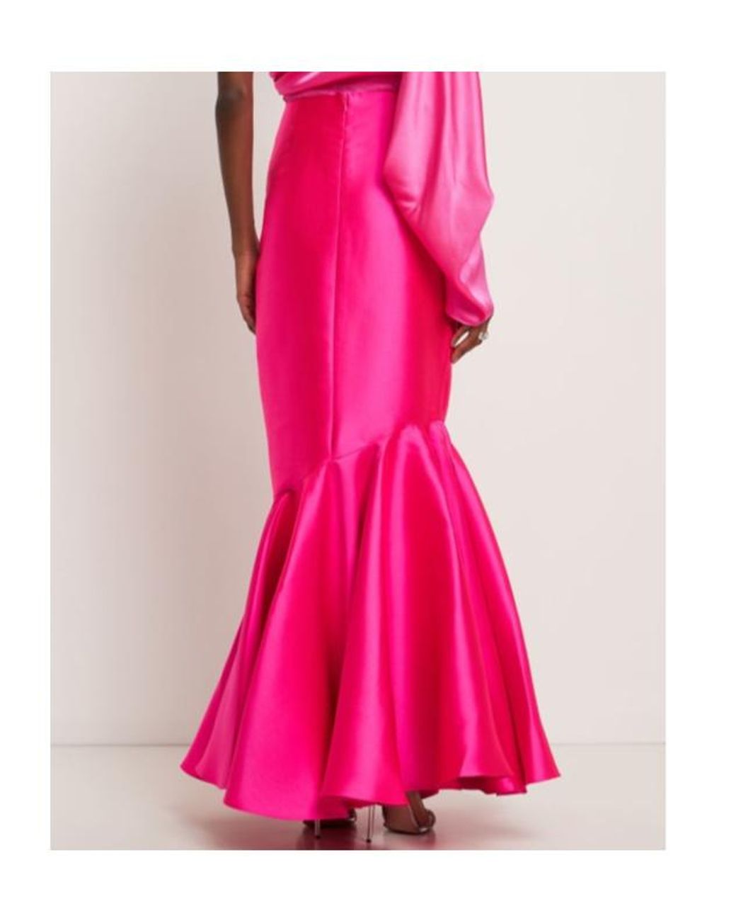 Solace London Pink Felicity Twill Midi Skirt