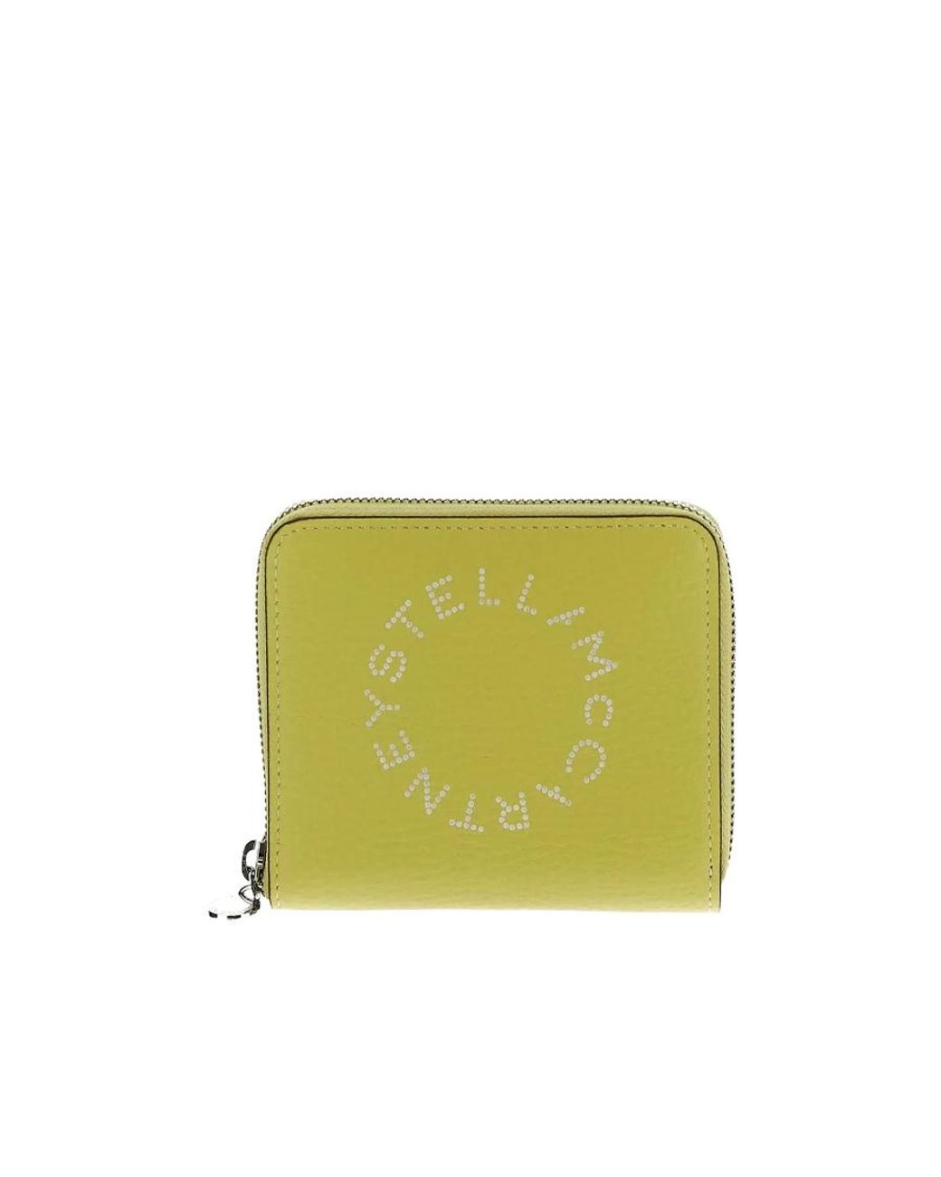 Stella McCartney Green Logo-Printed Zip-Around Wallet