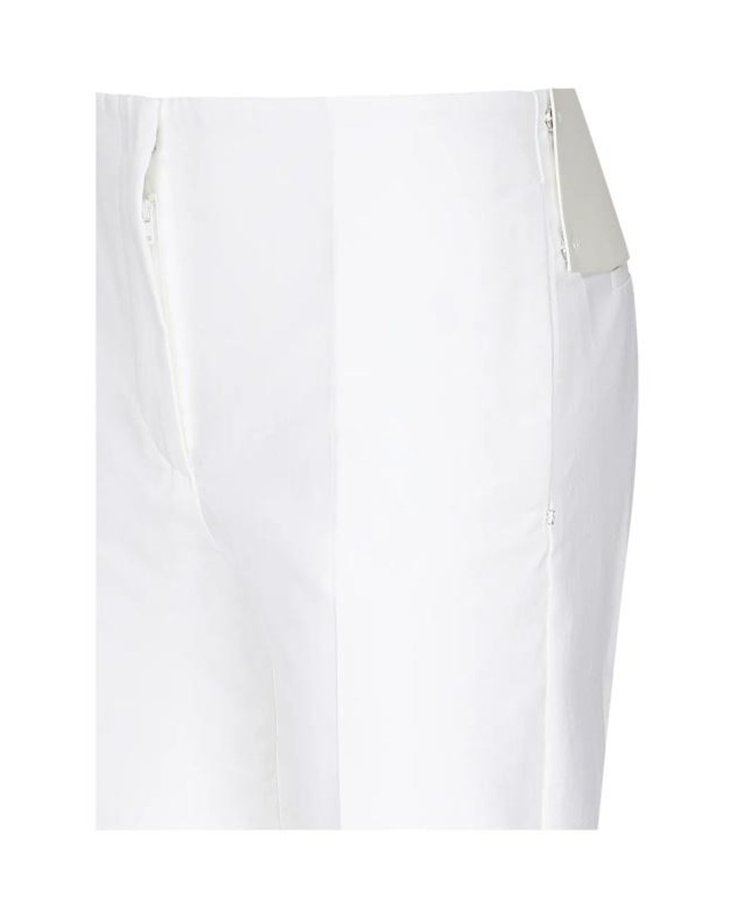 Sportmax White Abbono Pleat Detailed Straight Leg Trousers