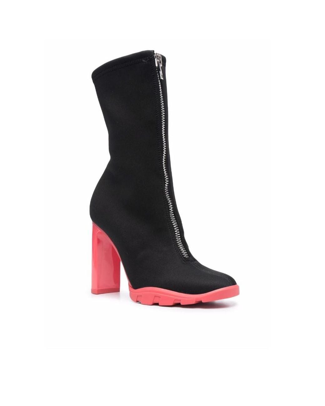 McQueen Black Tread Zipup Ankle Boots