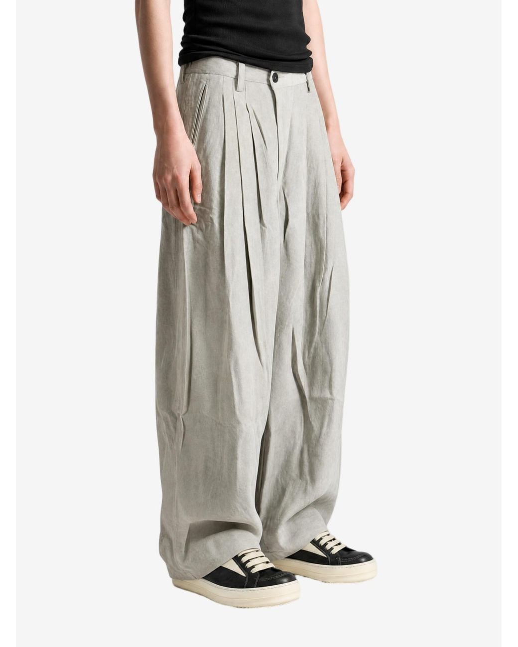Ziggy Chen Gray Wide Leg Trousers for men