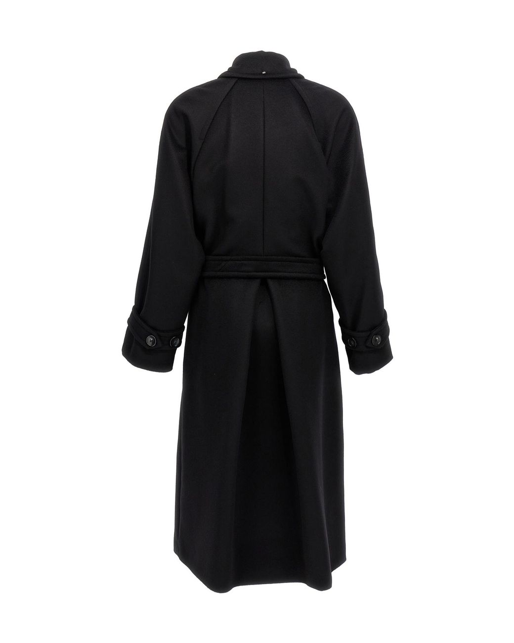 Sportmax Black Leandro Double-Breasted Long-Sleeved Coat