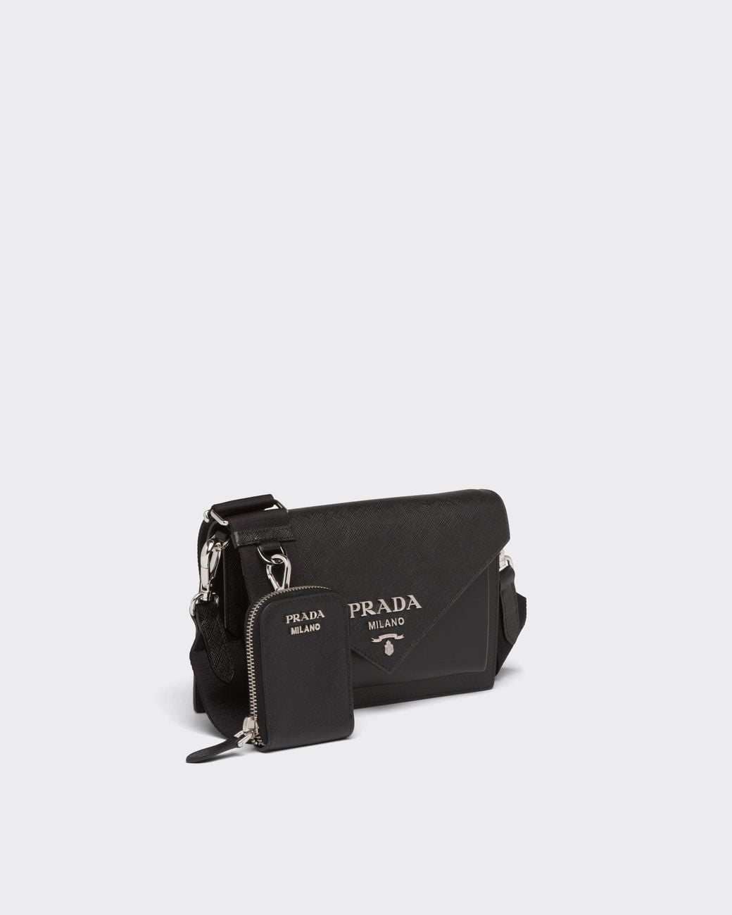 Prada Black Saffiano Leather Mini Envelope Bag