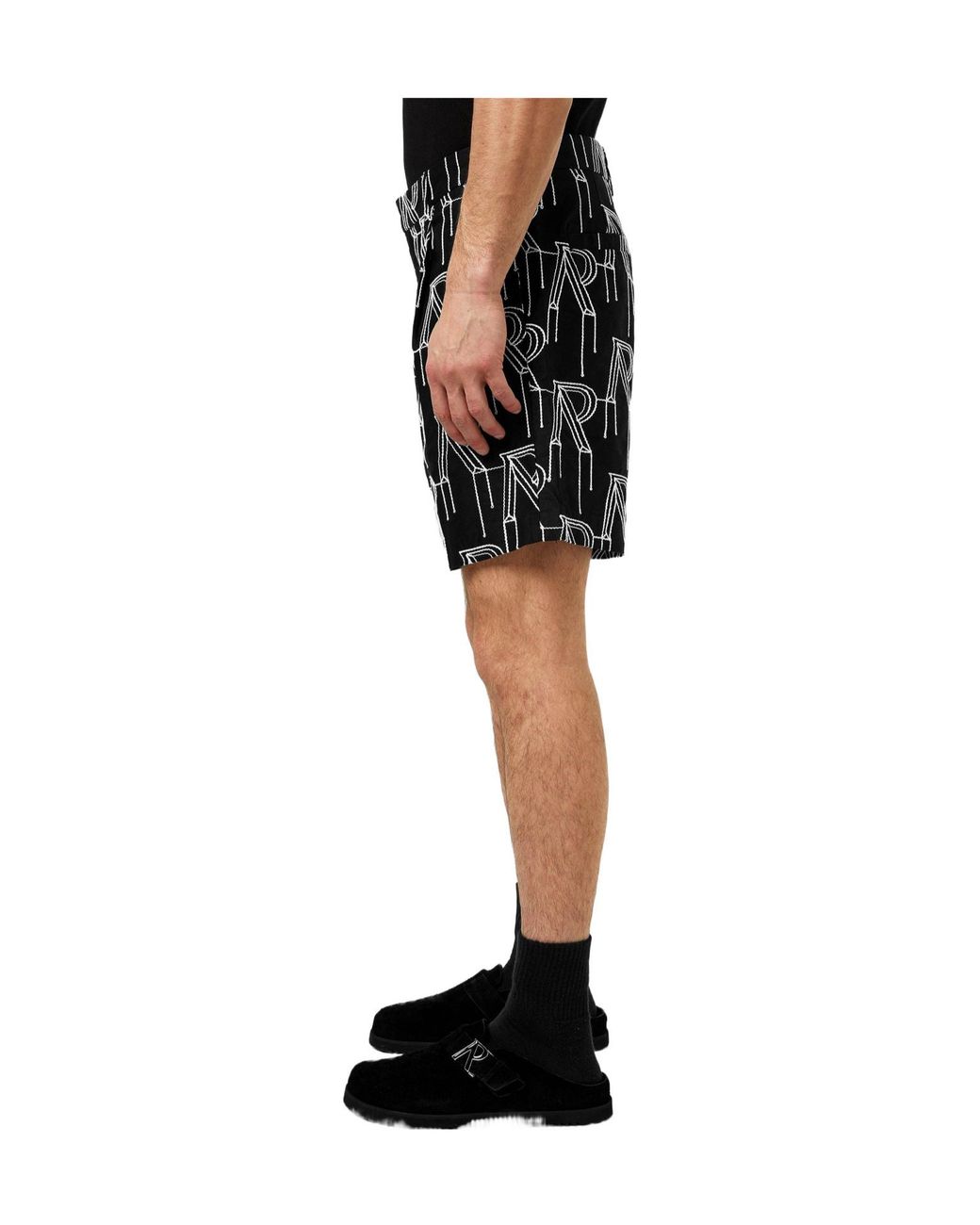 Represent Black Cotton Woven Tracksuit Shorts for men