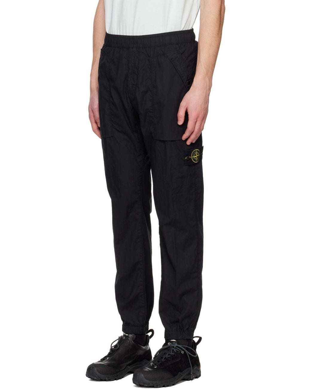 Stone Island Blue Compass-Badge Trousers for men