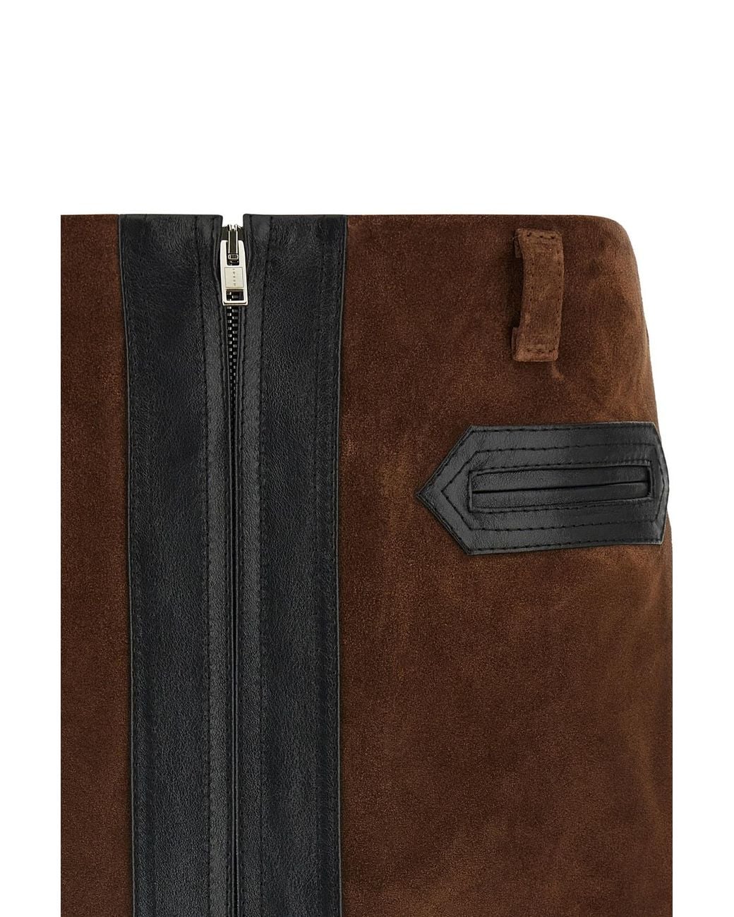 Marni Brown Contrast Panel Mini Skirt