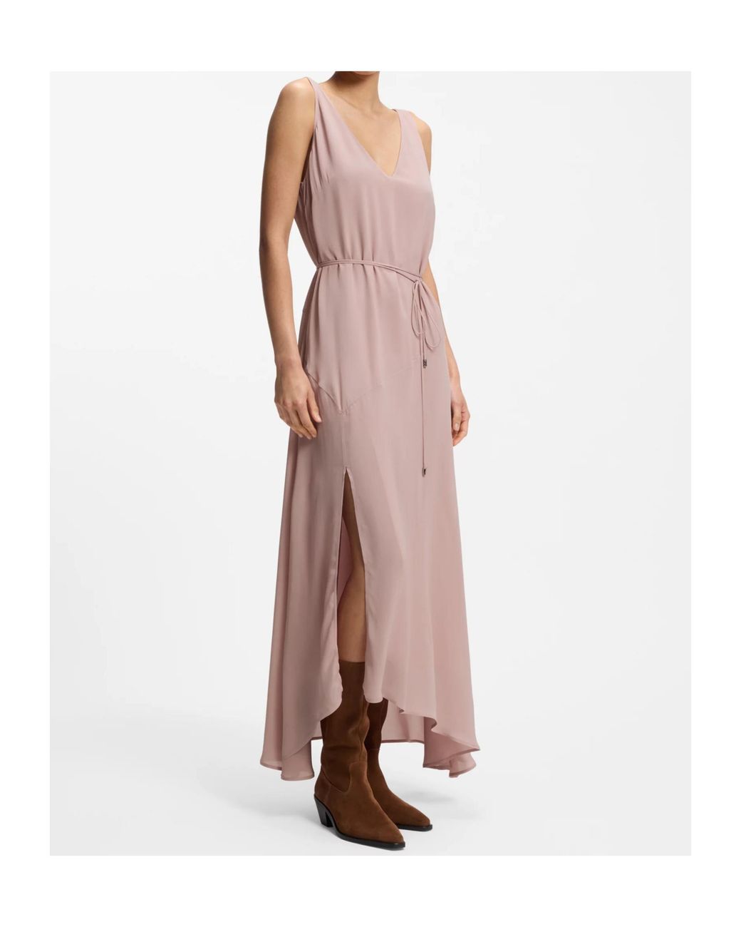 Boss Pink V-Neck Slip Dress
