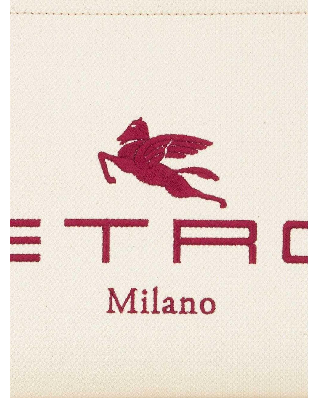 Etro Pink Nécessaire With Embroidered Pegaso Logo