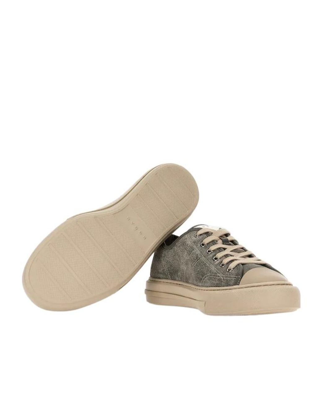 Hogan Brown Distressed Suede Low-Top Sneakers for men