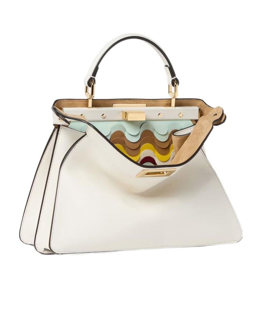Fendi White Peekaboo Iseeu Small Tote Bag