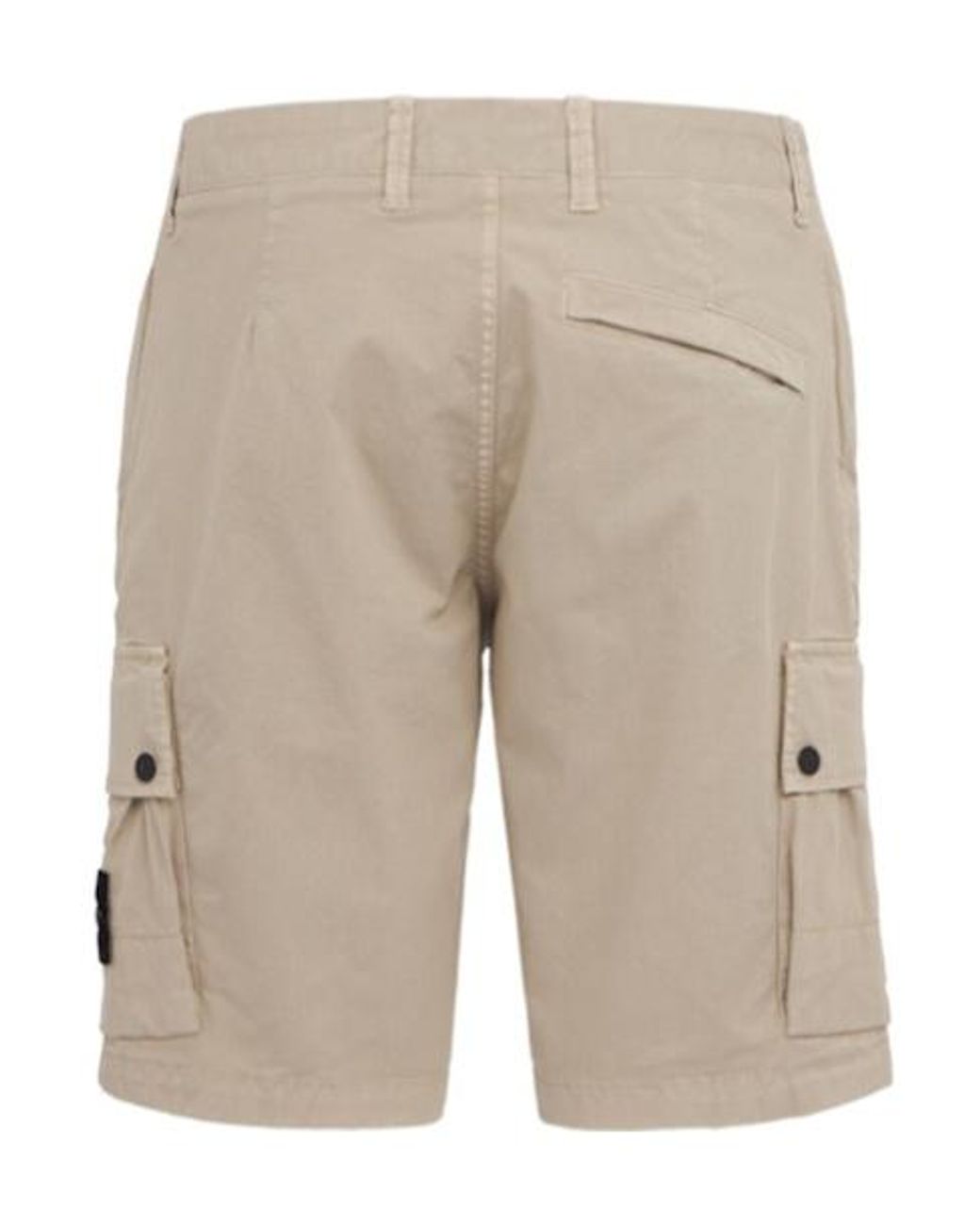 Stone Island Natural Logo Cotton Slim Shorts for men