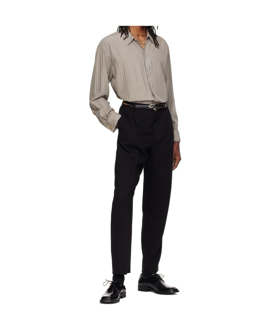 Magliano Black Sundance Pleated Casual Trousers for men