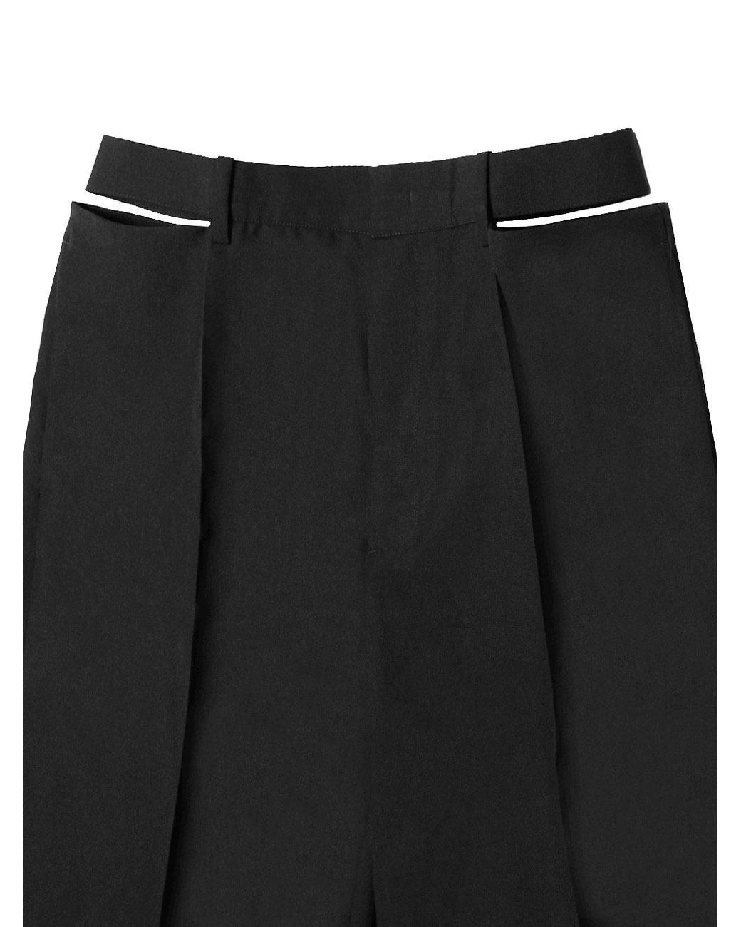 Jil Sander Black Cut-Out Detailed Tailored Pants
