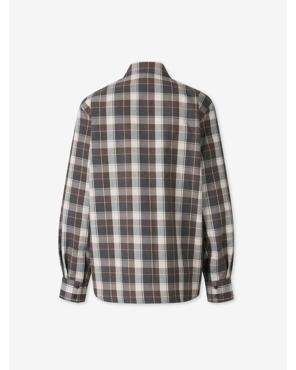 Peserico Gray Plaid Shirt