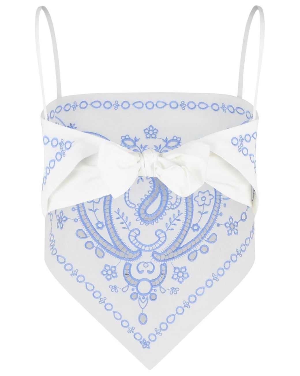 Self-Portrait Blue Embroidered Top