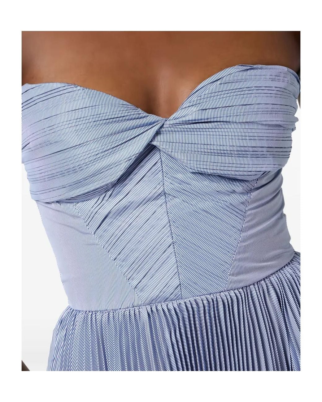 Elisabetta Franchi Blue Striped Taffeta Dress