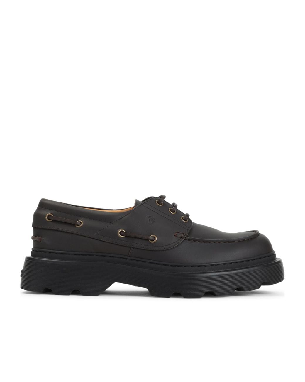 Tod's Black Round Toe Lace-Up Shoes for men