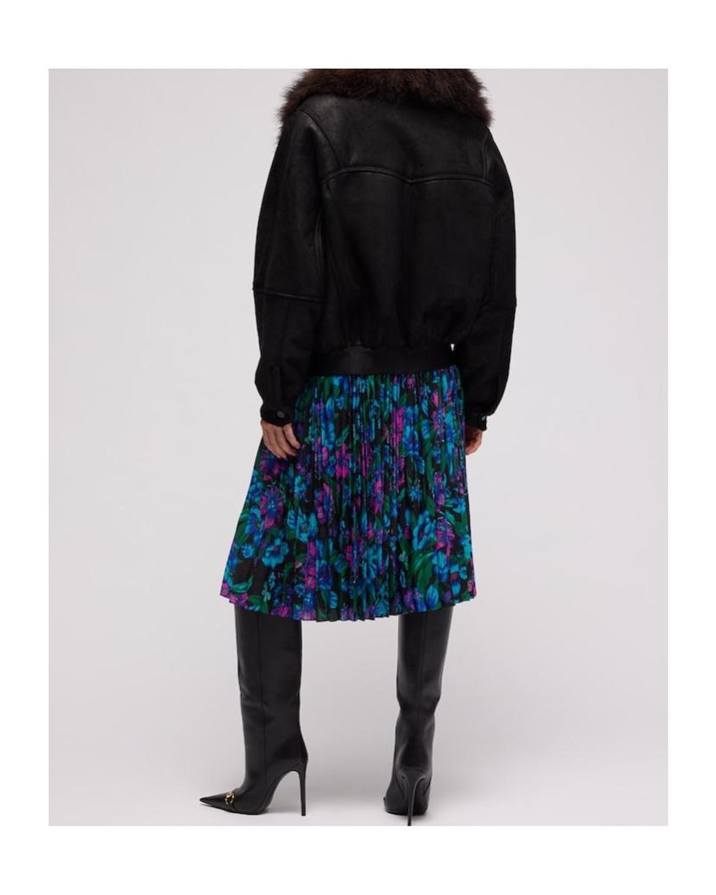 Gucci Blue Printed Silk Crêpe De Chine Midi Skirt