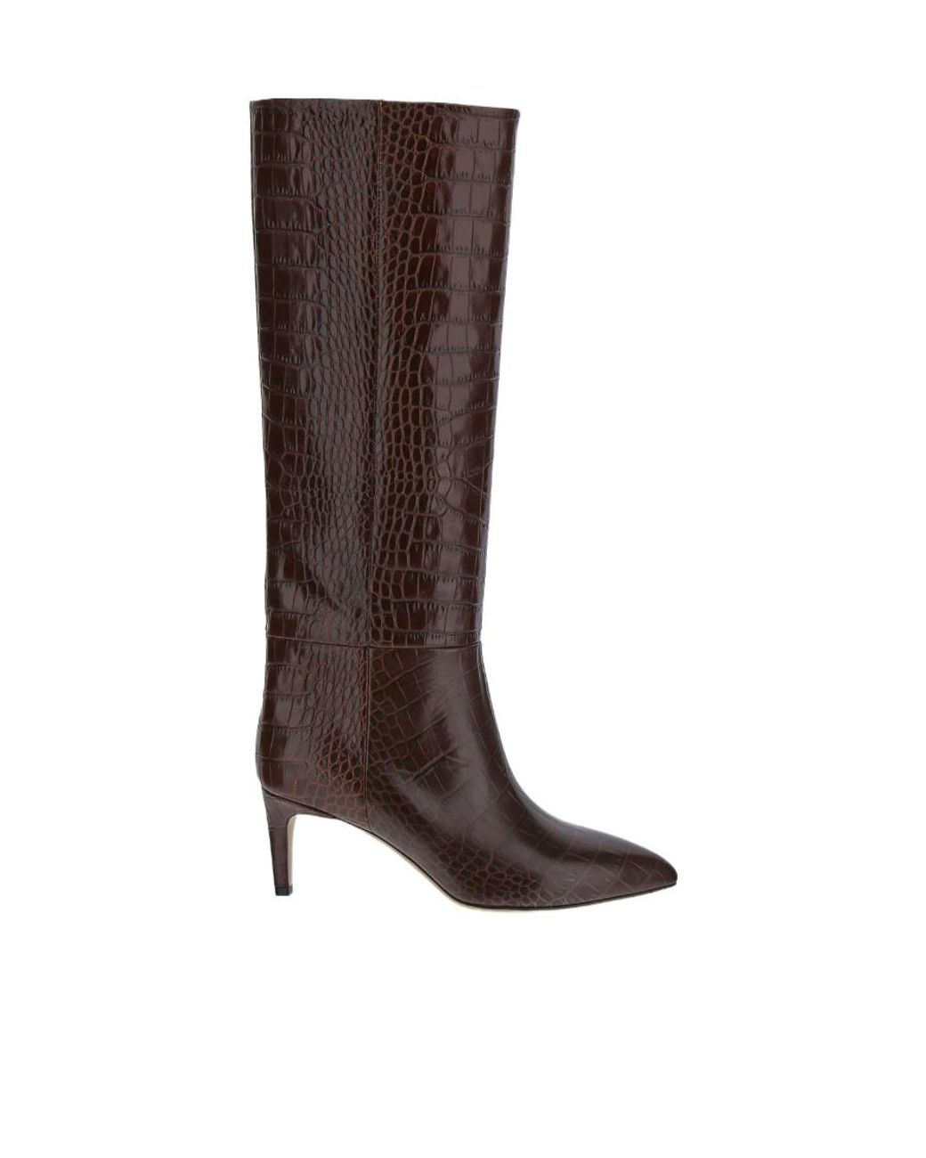 Paris Texas Brown Pointed Toe Mid Heeled Boots