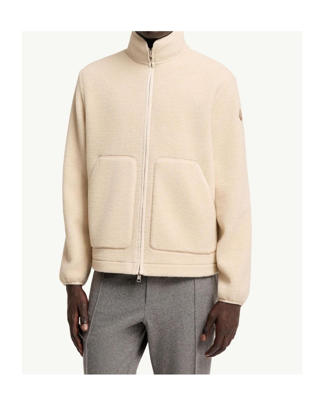 Moncler Natural Zip-Up Sweatshirt for men