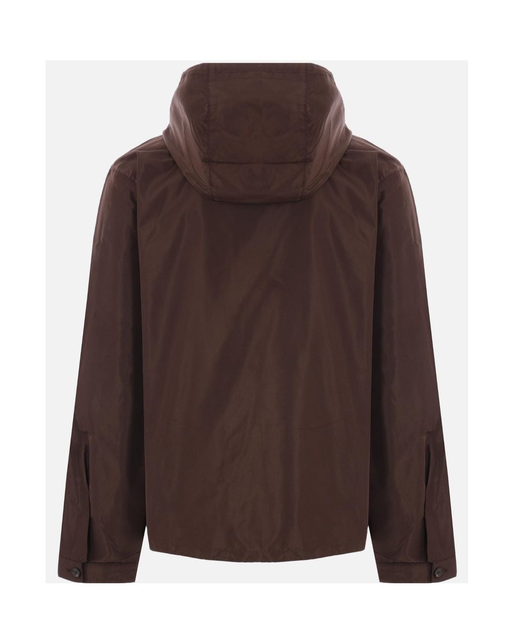 Prada Brown Zip-Up Hooded Jacket for men