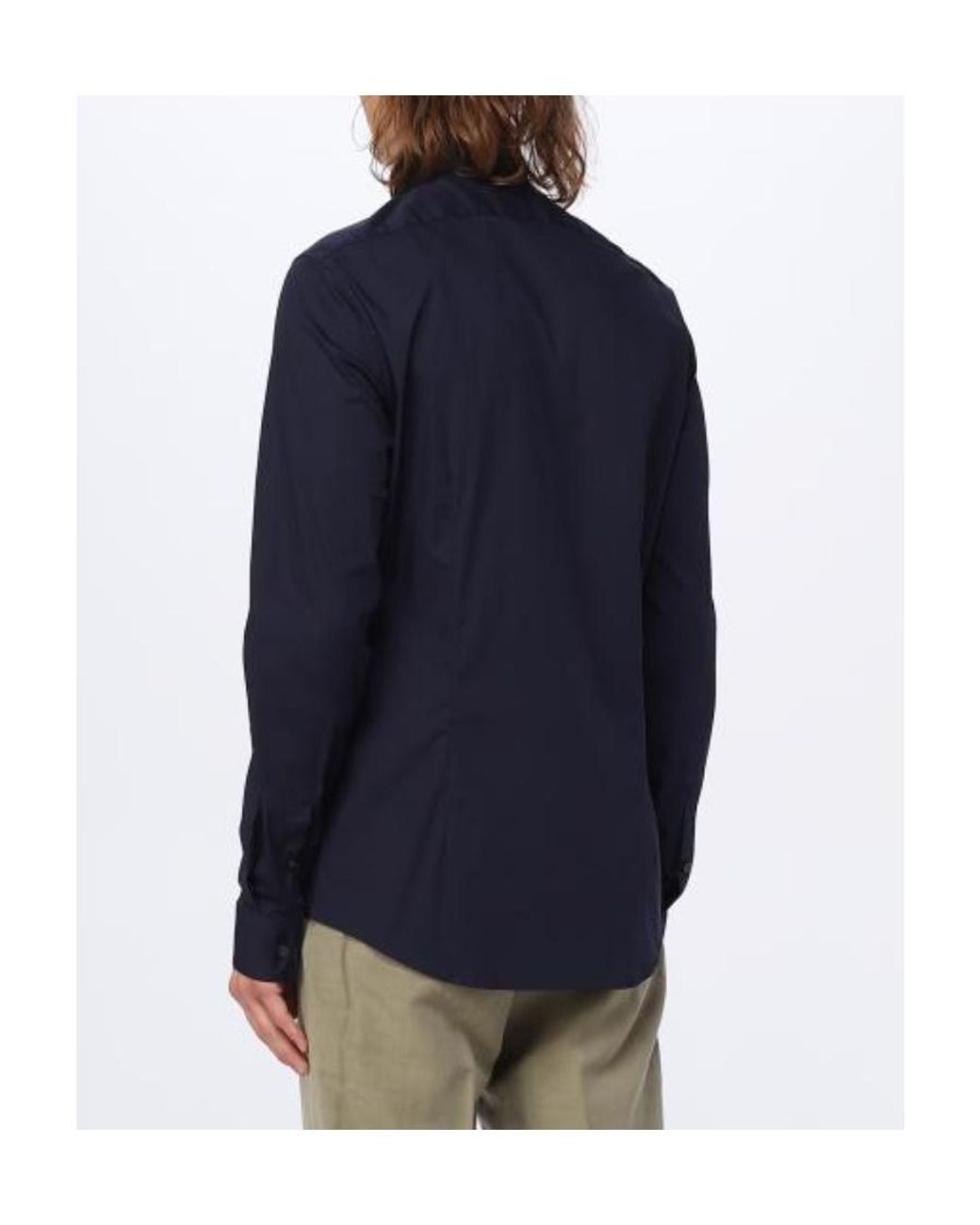 Calvin Klein Blue Button-Up Poplin Shirt for men