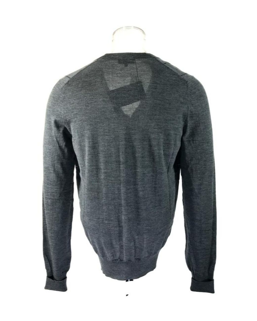 Dunhill Gray V-Neck Long-Sleeved Sweater for men