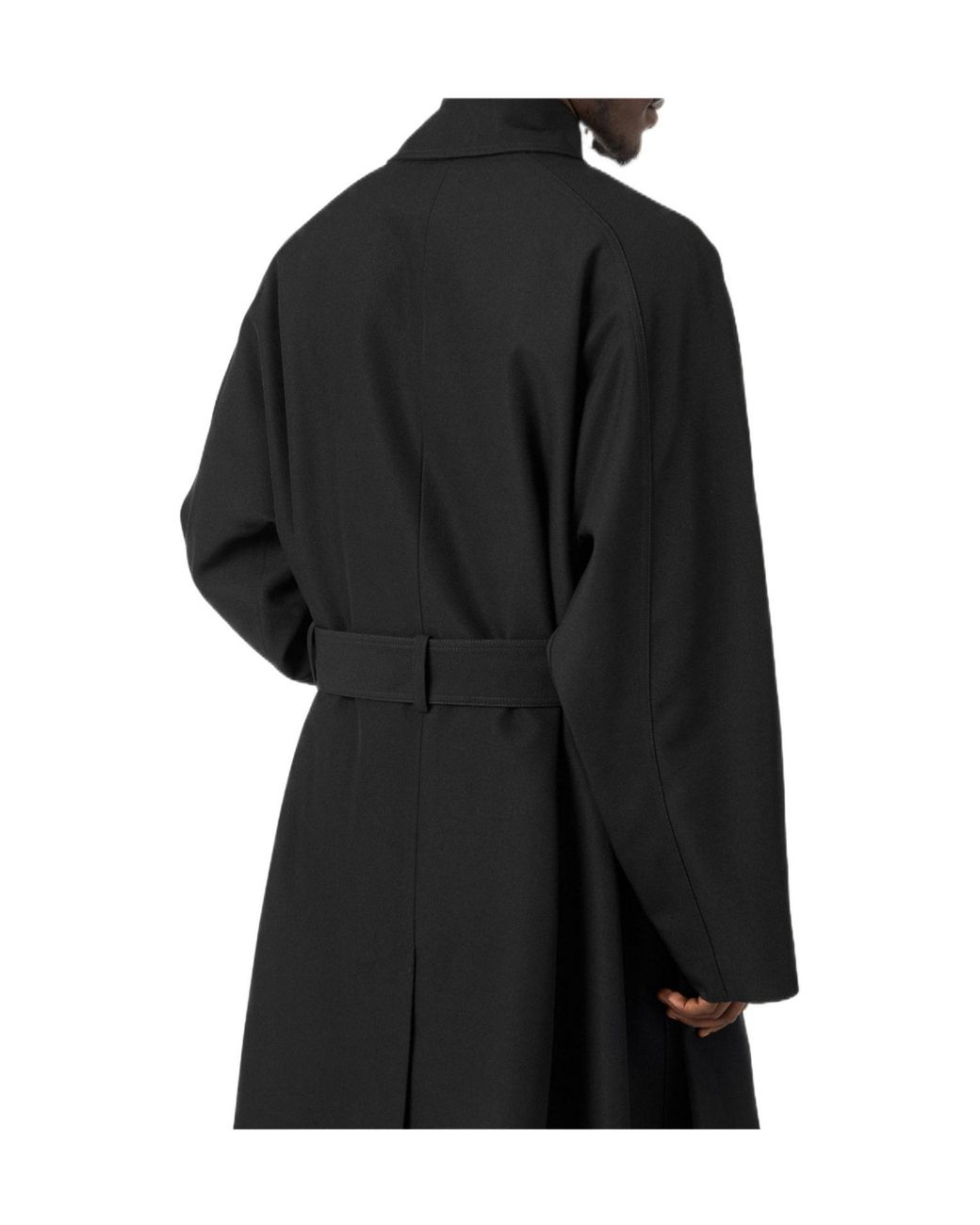 Saint Laurent Black Long Trench Coat for men