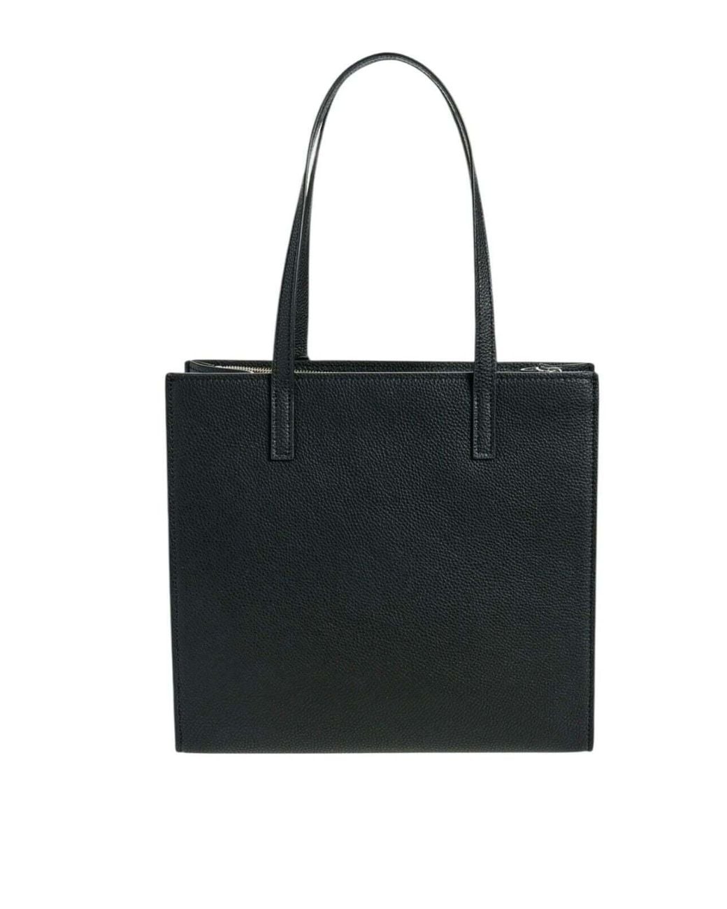 Marc Jacobs Black Logo-Print Leather Tote Bag
