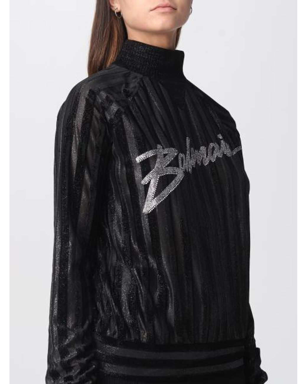 Balmain Black Logo-Embellished Sweatshirt