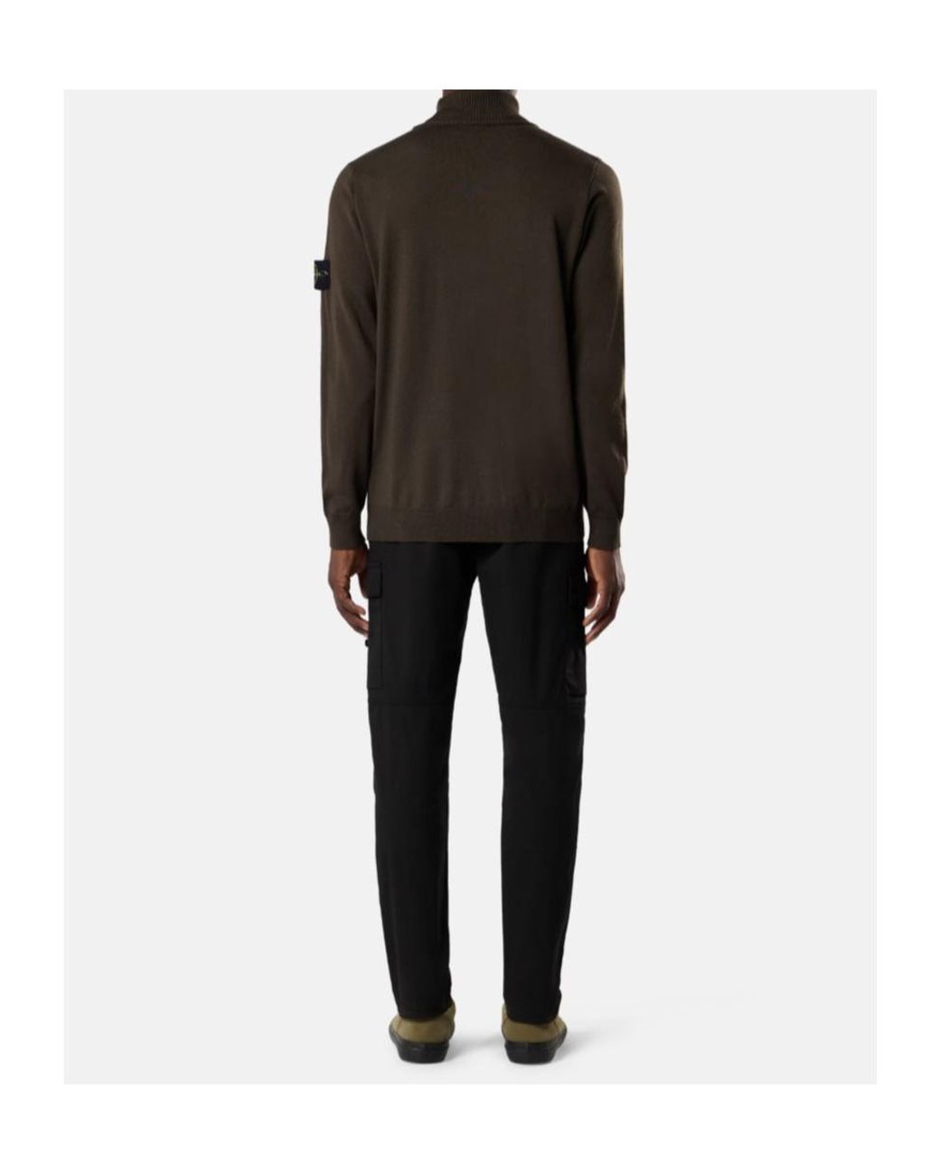 Stone Island Black Logo Patch Turtleneck Knitted Sweater for men