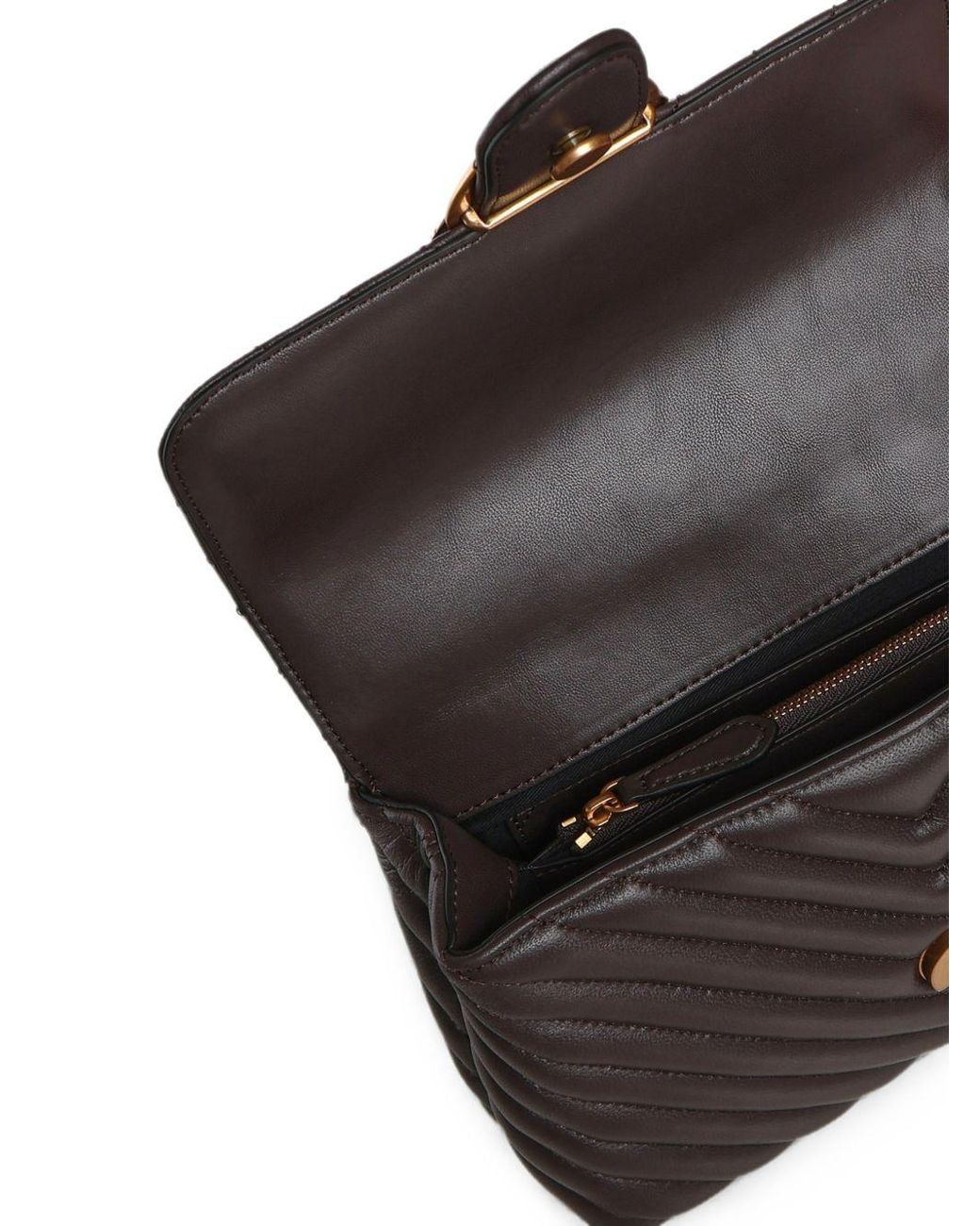 Pinko Black Quilted Top Handle Shoulder Bag